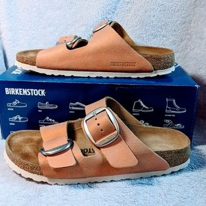 Birkenstock Arizona Big Buckle Washed Metallic Copper size 39, still in box
